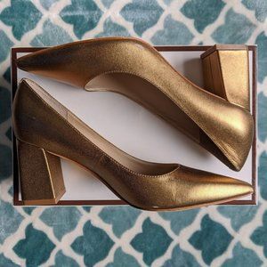 Marc Fisher 'Zala' Metallic Gold Block Heels